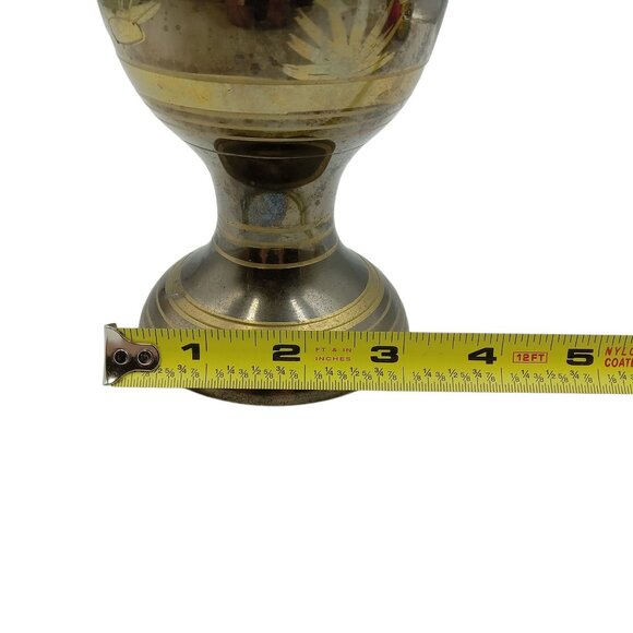 Solid Brass Tall Vase With Intricate Floral & Bird Design Made In India - Picture 10 of 10